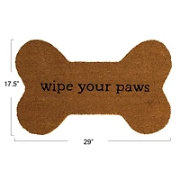 Hello Honey® 29" x 17.5" Wipe Your Paws Natural Coir Bone Doormat