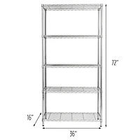 Honey Can Do Chrome 5-Tier Heavy-Duty Adjustable Shelving Unit