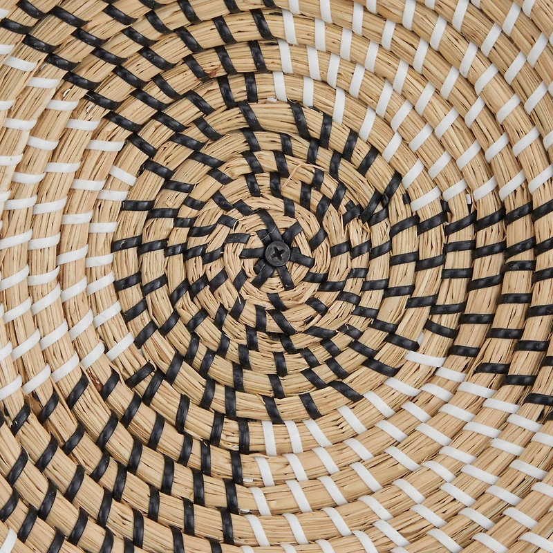 Set of 6 Brown Seagrass Eclectic Wall Decor, 14" x 14" x 3"