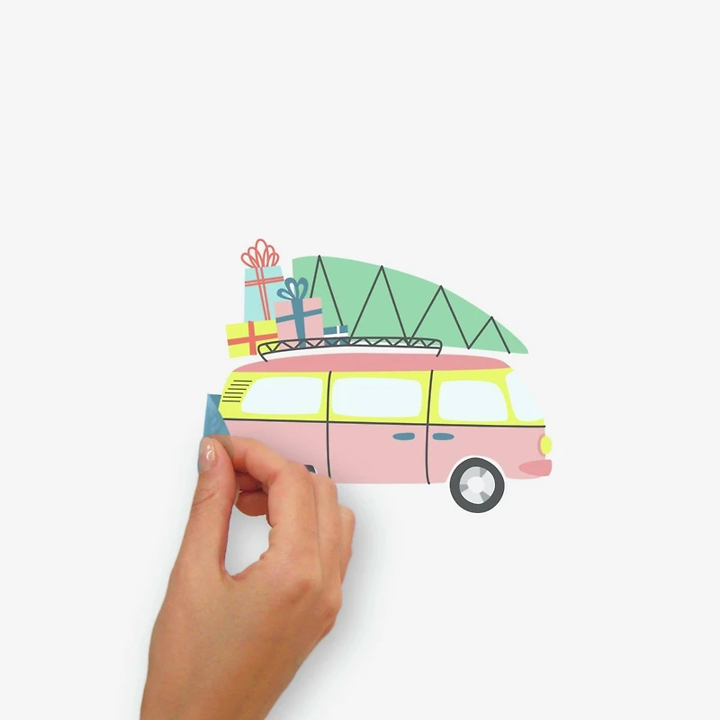 RoomMates Retro Christmas Cars Peel & Stick Wall Decals