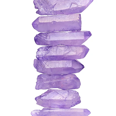12 Pack: Lavender Aurora Borealis Crystal Stick Beads by Bead Landing™