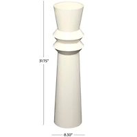 The Novogratz 2.5ft. Cream Metal Tall Art Deco Fluted Floor Vase
