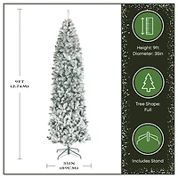 9ft. Unlit Acacia Flocked Artificial Christmas Tree
