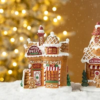 Glitzhome® Light-Up Christmas Gingerbread House Table Décor Set