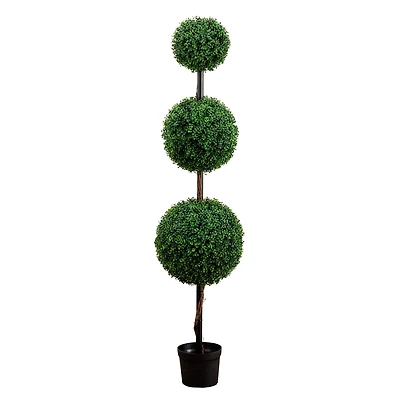 6ft. Potted Artificial Triple Ball Boxwood Topiary Tree