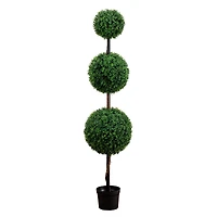 6ft. Potted Artificial Triple Ball Boxwood Topiary Tree