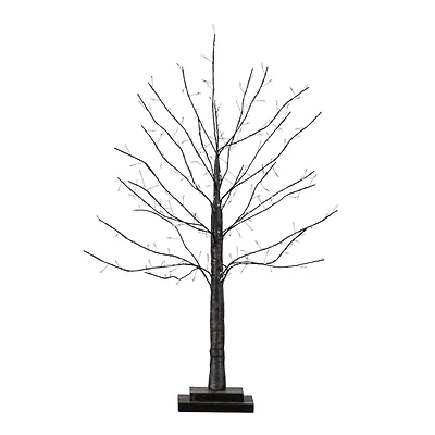 2ft. Pre-Lit Artificial Halloween Black Twig Tree with 210 Warm White Fairy Copper Wire LED Lights