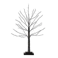 2ft. Pre-Lit Artificial Halloween Black Twig Tree with 210 Warm White Fairy Copper Wire LED Lights