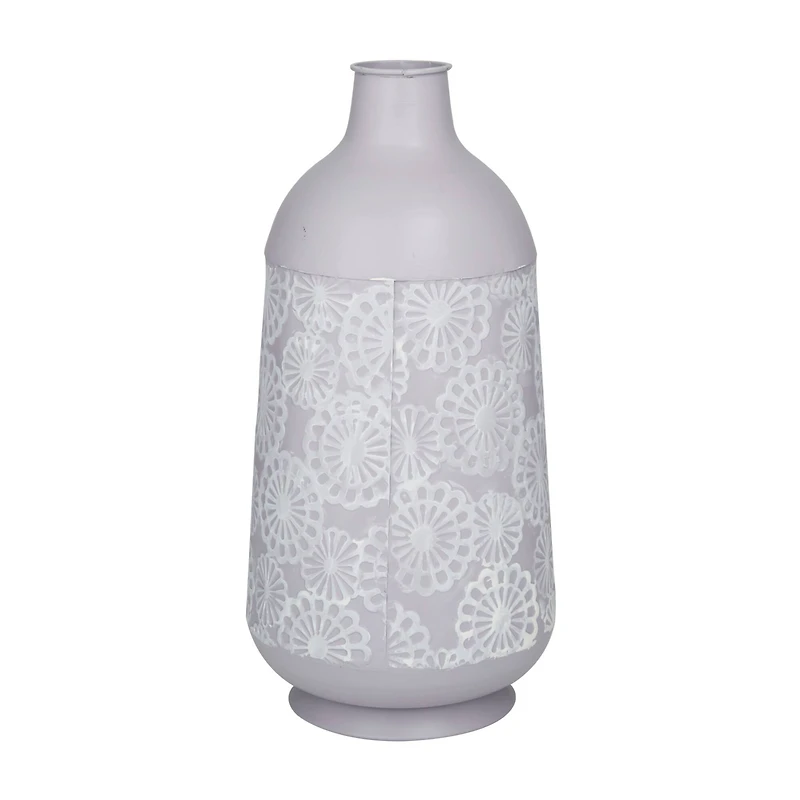 Grey Iron French Country Vase, 16" x 8" x 8"