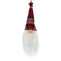 9" LED Lighted Red Plaid Gnome Christmas Ornament