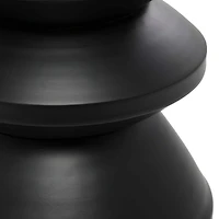 18" Black Metal Art Deco Inspired Accent Table