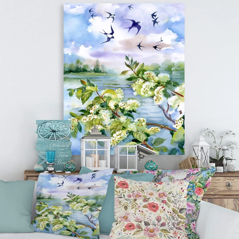 Designart - Flowers of The Cherry Blossoms On A Spring Day