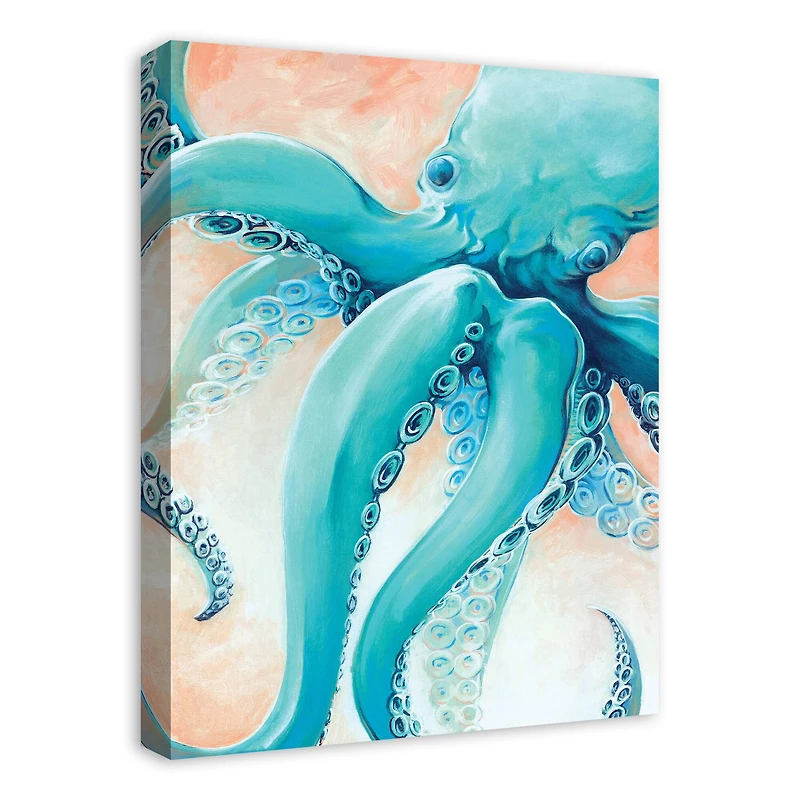 Blue Octopus 18" x 24" Canvas Wall Art