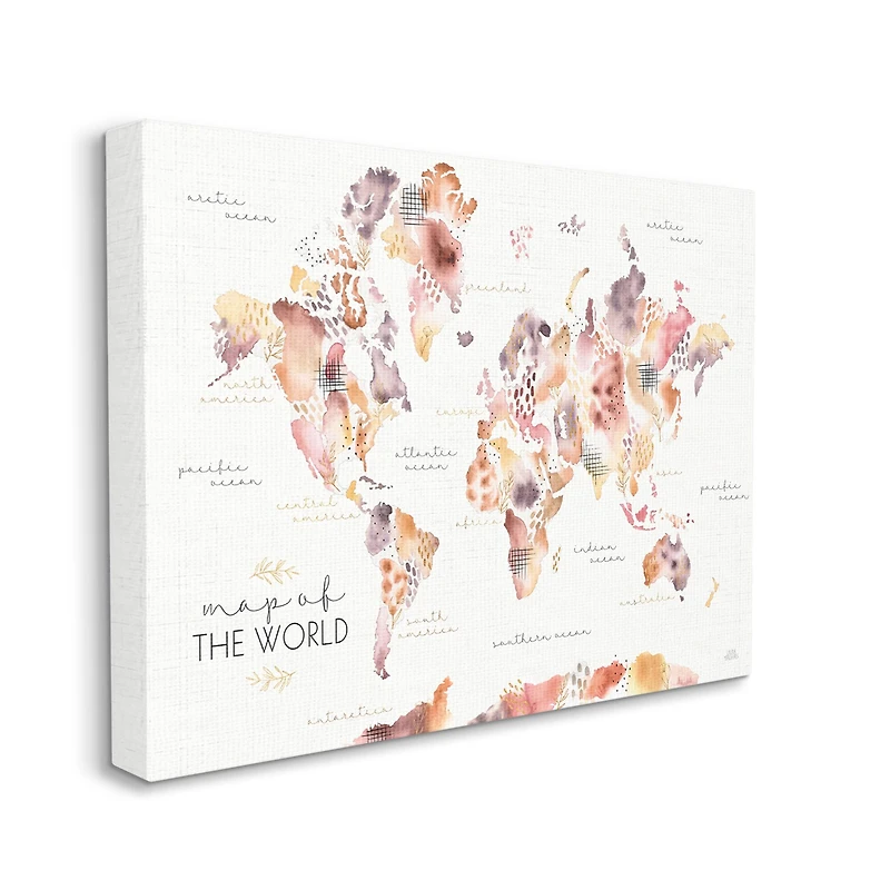 Stupell Industries Abstract Floral World Map Wall Art