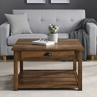 Walker Edison 30" Reclaimed Barnwood Square Country Coffee Table