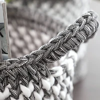 Gray Polyester Eclectic Storage Basket Set