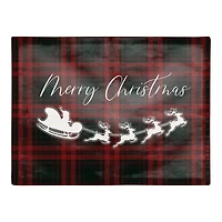 Plaid Santa's Sleigh Cotton Twill Placemat