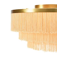 Hello Honey® 13.75" Round Flush Mount Fringe Light Fixture