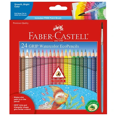 Faber-Castell® 24 Color Grip Watercolor EcoPencils