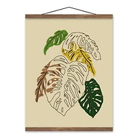 Designs Direct Painted Monsteras Teak Hanging Canvas