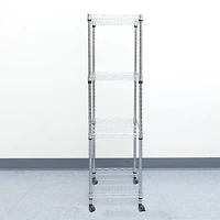 Mind Reader Adjustable 4-Tier Metal Storage Rack with Wheels