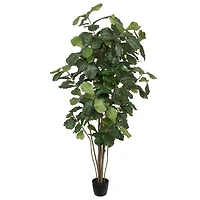 7ft. Potted Artificial Green Fiddle Tree