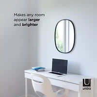 Umbra 24" Black Hub Oval Wall Mirror