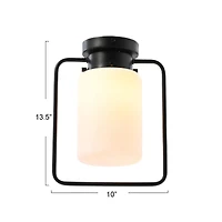 Hello Honey® Robert Stevenson Lighting Ezra Metal & Frosted Glass Convertible Ceiling Light