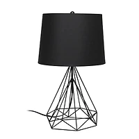 Lalia Home 23.5" Geometric Wired Table Lamp with Fabric Shade