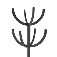 72" Black Metal 8 Hook Coat Rack with Ached Legs