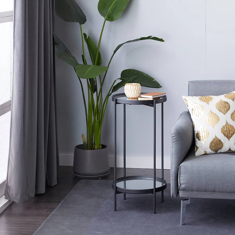 15" Black Contemporary Accent Table