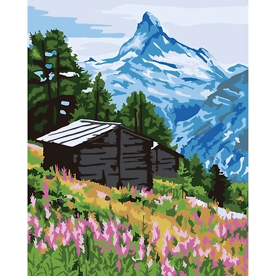 8" x 10" Swiss Alps Paint-by-Number Kit with Wood Display Hanger by Artist's Loft®