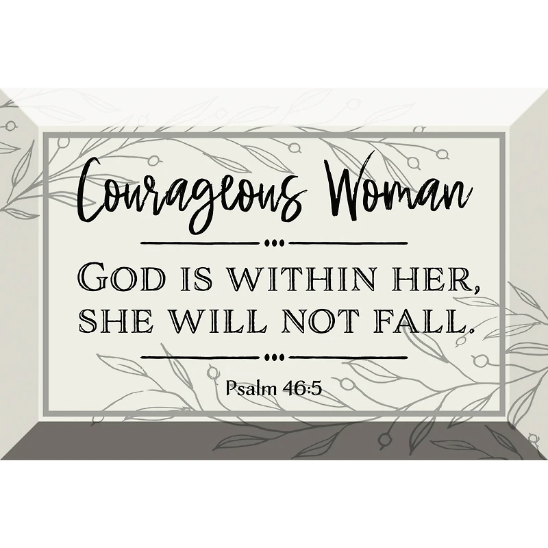 Courageous Woman Glass Plaque with Easel