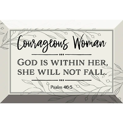 Courageous Woman Glass Plaque with Easel