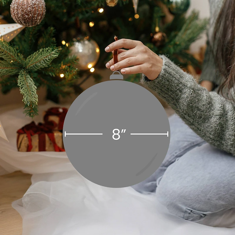 8" Shiny Red Hot Mirrored Disco Glass Christmas Ball Ornament