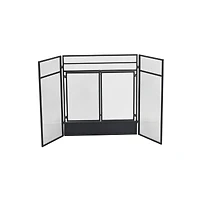 29" Tall Black Metal 3 Panel 2 Door Fireplace Screen with Mesh Backing