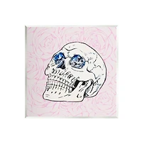 Stupell Industries Pink Roses Crystal Eyes Skull Wall Plaque Art