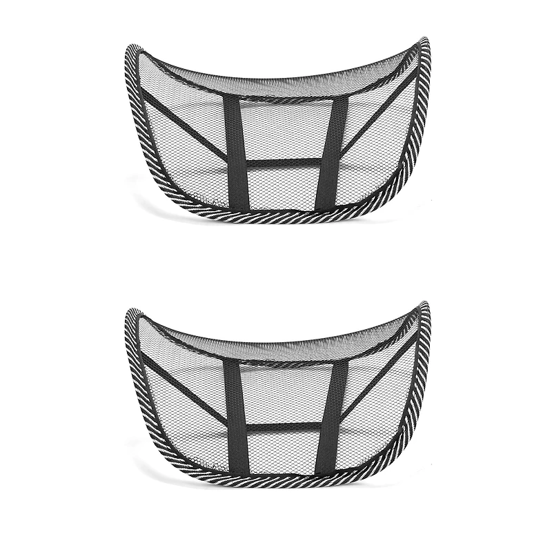 Mind Reader Black Mesh Lumbar Support Adjustable Cushion Set