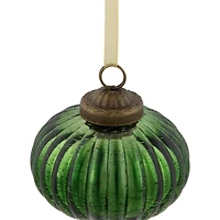 3" Green Crackle Glass Onion Christmas Ornament