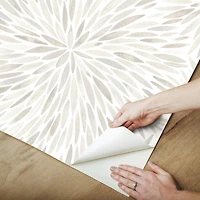 RoomMates Neutral Cat Coquillette Burst Peel & Stick Wallpaper