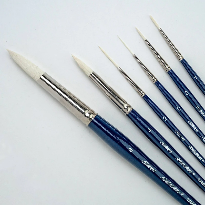 Silver Brush Limited Bristlon Short Handle Liner Brushes, Set of 6