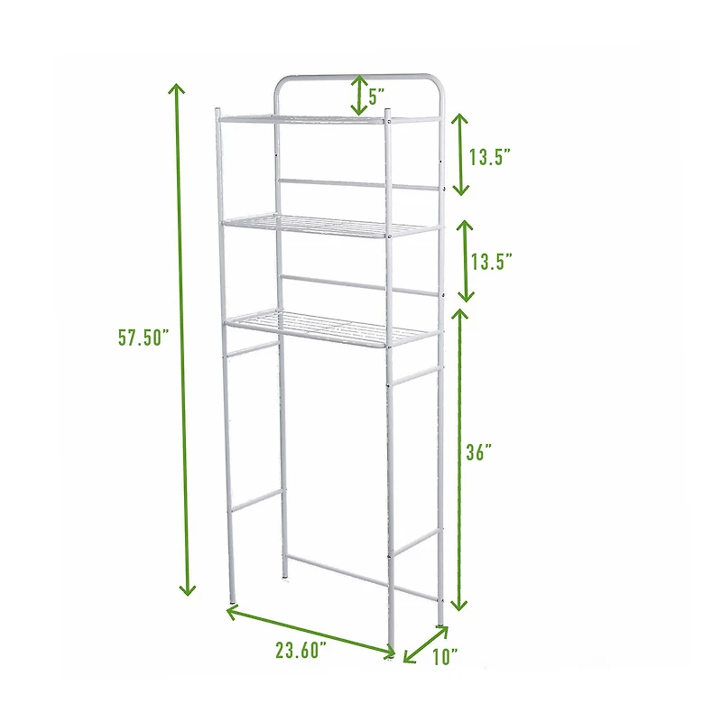 Mind Reader White 3-Tier Over the Toilet Rack