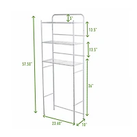 Mind Reader White 3-Tier Over the Toilet Rack