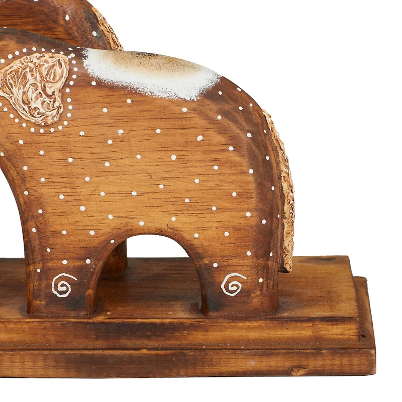 Brown Wood Rustic Sculpture, 9" x 21" x 6"