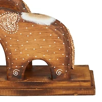 Brown Wood Rustic Sculpture, 9" x 21" x 6"