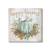 Stupell Industries Happy Harvest Seasonal Pumpkin Canvas Wall Art