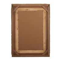36" Brown Bohemian Style Wood Wall Mirror