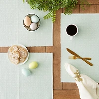 DII® Misty Blue Dobby Dots Rib Placemat (Set of 6)