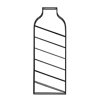 13" x 35" Black Metal Bottle Shape Wall Wine Rack