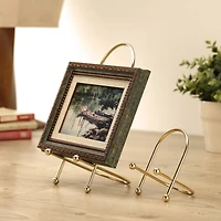 Golden Curved Wire Photo Easel by Studio Décor